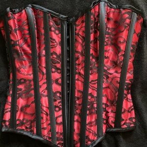 Scarlet and Ebony Lace Satin Corset Shapewear